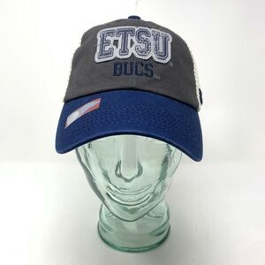 ETSU Bucs Trucker Hat SnapBack Blue Grey‎ Embroidered Cap